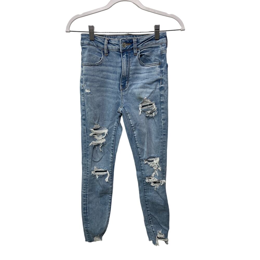 American Eagle Next Level Stretch‎ Distressed Super High Rise Jegging 2 Short